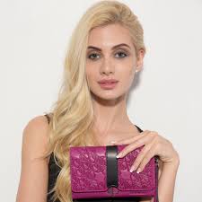 British Leather Clutch Purse by Ed Hicks, Pink, Black, Women's