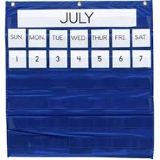 Pacon Monthly Calendar Pocket Chart Chart Pocket Calndr Mnth Be Blue Ea