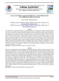 Taksonomi bloom merujuk pada taksonomi yang dibuat untuk tujuan pendidikan. Top Pdf Taksonomi Bloom Versi Baru 123dok Com