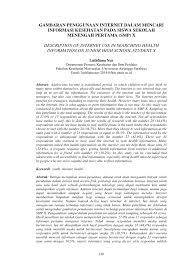 Purata penggunaan internet rakyat malaysia adalah selama enam jam sehari dimana 93.1 peratus pengguna mengakses melalui telefon pintar. Pdf Gambaran Penggunaan Internet Dalam Mencari Informasi Kesehatan Pada Siswa Sekolah Menengah Pertama Smp X