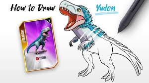 How to Draw Yudon level 4 dinosaur from Jurassic World The Game Easy Step  By Step - YouTube