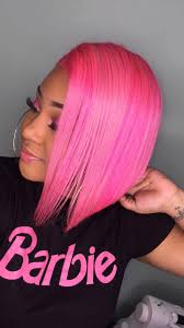Black And Pink Wig Short Pink Hair Pink Wig Pink Bob Pink Shop Www Bellecheveuxbychloe Com Short Bob Wigs Brazilian Human Hair Pink Wig