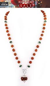 Items Similar To 54 Beads Rudraksha Emerald Beads Necklace With Customized Guru Bead 1 Mukhi 14 Mukhi Certified Natu In 2020 Emerald Bead Rudraksha Jewelry Rudraksha