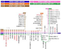 広電バスの路線図の画像