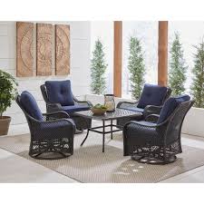 Maybe you would like to learn more about one of these? Hanover Orleans 5 Piece Patio Chat Set In Navy Blue With 4 S