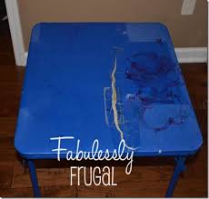 Easy Diy Folding Table Makeover Fabulessly Frugal Diy Kids Furniture Card Table Makeover Table Makeover