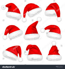 Christmas Santa Claus Hats With Fur Set New Year Red Hat Isolated On White Background Winter Cap Vector Illustra Santa Claus Hat Santa Claus Vector Red Hats