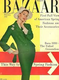 Suzy Parker In Irish Green Suit By Traina Norell Hat By Adolfo Of Emme Jewelry By Van Cleef Arpels Cover Photo By Richard Avedon February 1957 Suzy Parker Harpers Bazaar Covers