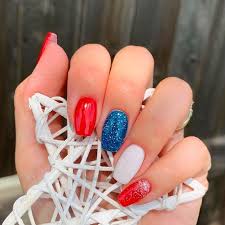 30 Fun Easy Nail Designs To Celebrate Labor Day Patriotic Nails Design July Nails Short Coffin Nails Designs