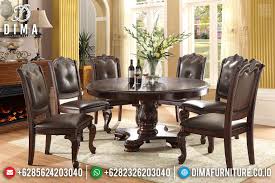 Jual Set Meja Makan Bundar Jati Natural Classic Furniture Jepara Termurah Mmj 0417 Di 2020 Kursi Meja Makan Furniture Dan Set Meja Makan