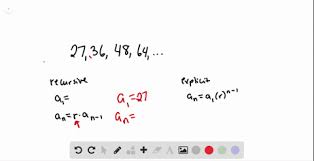 A 2 = a 1 x 3 given that a 1= 5, we get: Solved Write The Recursive Formula For Each Geome