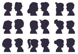 Silhouette portrait of beautiful profile of female head with hairstyle on white. Free Vector Woman Profile Silhouette