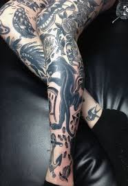 Pin By Lafa Tv On Tats Traditional Tattoo Leg Sleeve Leg Tattoos Tattoos For Guys