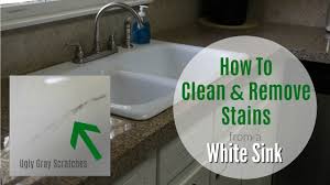 remove marks from a white sink