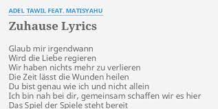 Glaub mir irgendwann wird die liebe regieren wir haben nichts mehr zu verlieren die zeit lässt die w. Zuhause Lyrics By Adel Tawil Feat Matisyahu Glaub Mir Irgendwann Wird