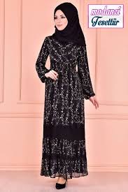 Sifon Elbise Siyah Moda Merve Yeni Sifon Tesettur Abiye Modelleri Sifon Elbise Moda Stilleri Elbise