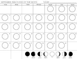 Moon Phases Chart Calendar September 2016