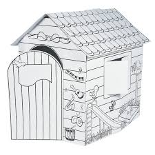 Color Your Own Playhouse Orientaltrading Com Play Houses Construction Crafts Build A Playhouse