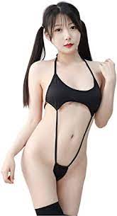 Maybe you would like to learn more about one of these? Womens Sexy Japanese Girl Bikini Temptation Anime Lingerie Bra And Panty Set Strappy Babydoll One Piece Bikini Black At Amazon Women S Clothing Store