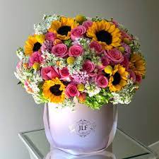 Having flowers delivered today in las vegas or any other us city is usually possible as long as you place the order at a reasonable hour during the day. Sunflower Delight Jlf Los Angeles Florist Flower Box Gift Beautiful Rose Flowers Same Day Flower Delivery