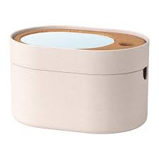 Saxborga Boite De Rangement Couvercle Miroir Plastique Liege 24x17 Cm Ikea In 2020 Ikea Bathroom Storage Storage Box Ikea Mirror
