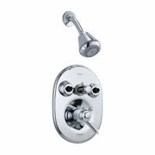Delta T18230 Chrome Double Handle Monitor 18 Jetted Shower Valve Trim With Volume Control H2o Kinetic Technology And Multi Function Shower Head From The Innovations Collection Faucetdirect Com