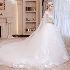 Ball Gown Wedding Dress With Cathedral Veil