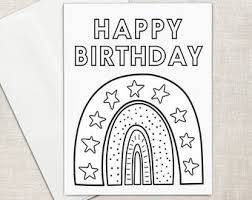 Preparing a great birthday greeting requires more than simply penning a charming note. Coloring Page Card Etsy