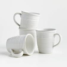 The canister has the same lace pattern. Farmhouse White Mugs Set Of 4 Reviews Crate And Barrel