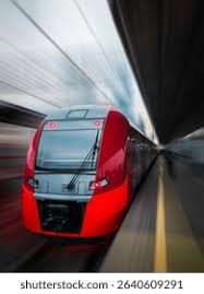 Modern train in motion and blur, foto stock 2640609291 ...