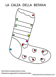 Coloriamo La Calza Della Befana Maestramaria Calze Della Befana Befana Infanzia