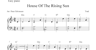 Free Piano Sheet Music Solo To The Melody House Of The Rising Sun Printable Pdf Sheet Music Notes For Eas Sheet Music Piano Sheet Music Free Piano Sheet Music