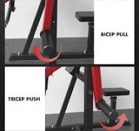 Máquina de flexión de bíceps de tríceps 2 en 1, máquina de extensión de  bíceps con placa cargada y tríceps, equipo de ejercicio para estación de ...