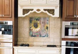tile mural, sunflower red barn design