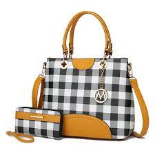 Wholesale Mkf Collection Gabriella Chekered Handbag With Wallet In 2021 Handbag Wallet Bags