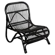 Chaise avec accoudoirs en rotin noir tube hkliving. Fauteuil Tamara Noir En Rotin Atmosphera Createur D Interieur