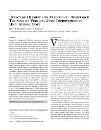 Maybe you would like to learn more about one of these? Pdf Effect Of Olympic And Traditional Resistance Training On Vertical Jump Improvement In High School Boys