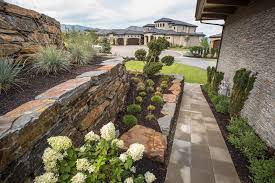 Creative Roots Side Yard Plantings Use Of Repetition On Blue Oat Grass Yews Around Gas Line Creative Landscape Landscape Design Landscaping Company