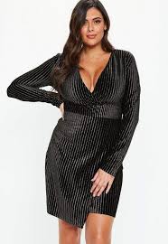 Missguided Plus Size Black Velvet Glitter Shape Wrap Dress Velvet Dress Plus Size Plus Size Party Dresses Velvet Dresses Outfit
