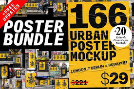 Urban Poster Mockup Bundle Poster Mockup Poster Design Print Design Template