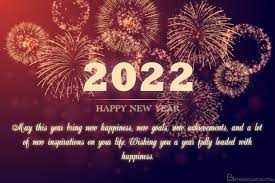 Greeting card messages and ideas. Sparkling Fireworks New Year Greeting Card 2022