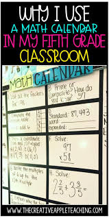 Math Calendar For The Upper Grades The Creative Apple Teaching Resources In 2020 Calendar Math Elementary Math Classroom Upper Elementary Math