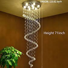 Saint Mossi Modern K9 Crystal Spral Raindrop Chandelier Lighting Flush Mount Led Ceiling Light Fixture Pendant Lamp For Dining Room Bathroom Bedroom Livingroom 8 Gu10 Bulbs Required D24 X H69 Priparax Com