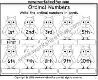 Number Ordinal Numbers Free Printable Worksheets