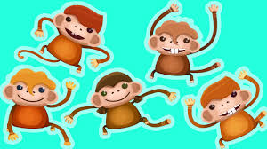 5 Kucuk Maymun Ziplamis Yatakta Cocuk Ve Bebek Sarkilari Youtube