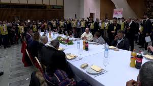 Maybe you would like to learn more about one of these? Pope Eats Lunch With 1 500 Needy People In Paul Vi Audience Hall Youtube