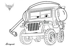 Select from 36544 printable coloring pages of cartoons, animals, nature, bible and many more. Printable Coloring Pages Cars 2 Of Sarge Cars Disney Movie Pictures Ecolorings Info