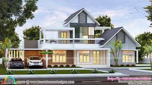 Contemporary Mix Sloping Roof Home 2400 Sq Ft House Arch Design Kerala House Design Contemporary House Exterior