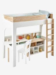 Lit Mezzanine Avec Etageres Pour Combine Easyspace Blanc Bois 4 Lit Mezzanine Lit Mezzanine Enfant Lit Bureau Enfant