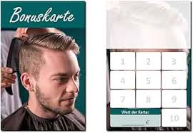250 Stück Friseur Herren Bonuskarten (BOK-422) mit 10 Stempelfeldern.  Treuekarten passend für Bereiche wie Frisör, Kosmetik, Haarpflege :  Amazon.de: Bürobedarf & Schreibwaren